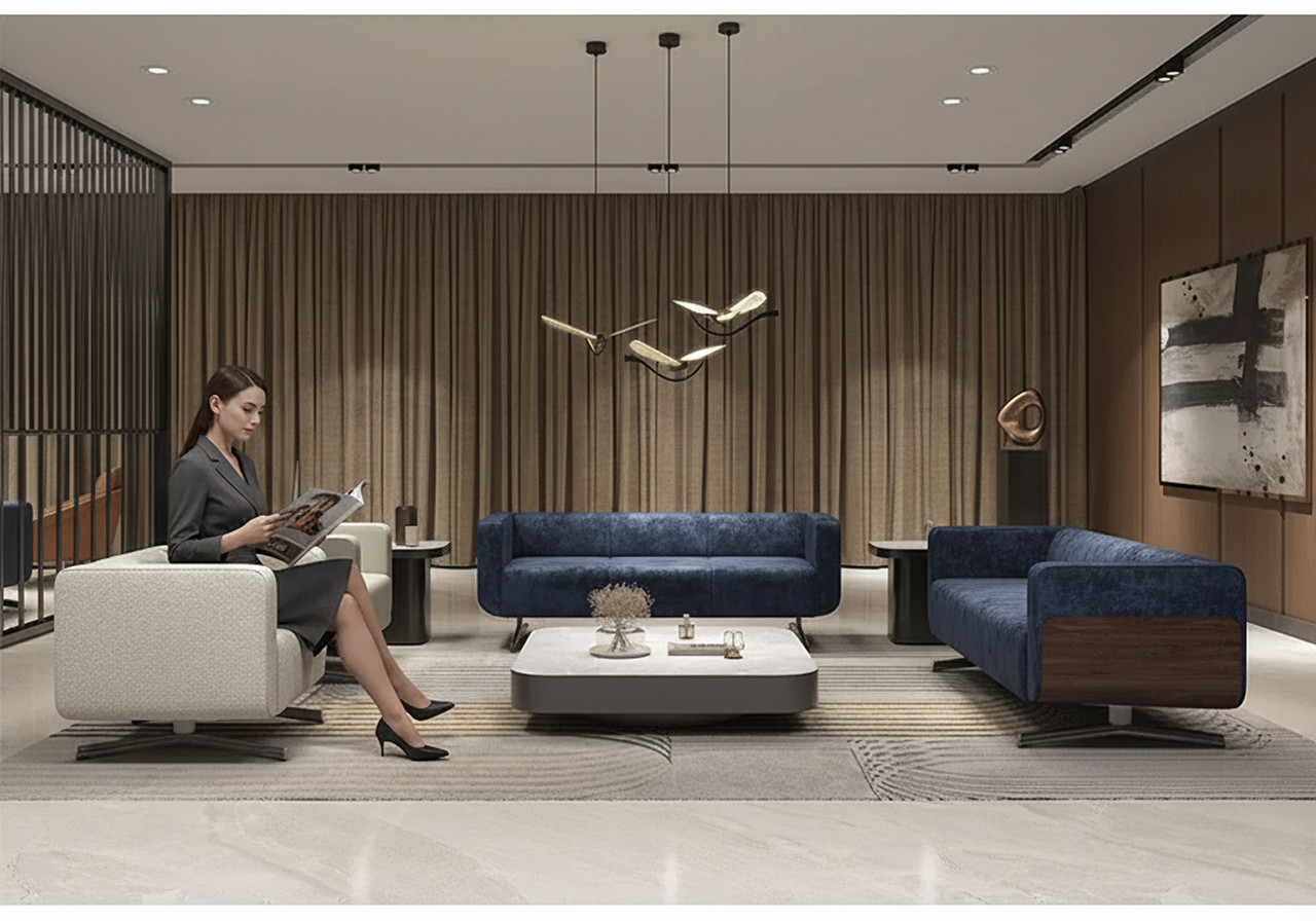 High-quality furniture upholstery on sofa